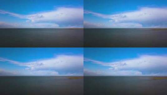 平静的海面和蓝天白云高清在线视频素材下载