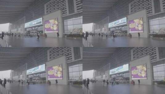 长沙南站出站口进站口高铁站高清在线视频素材下载