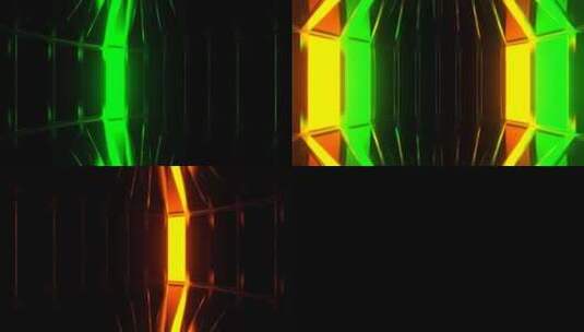 绿色和橙色圆形频闪镜背景Vj循环在HD高清在线视频素材下载