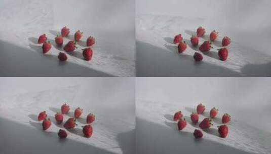 新鲜的草莓在水里高清在线视频素材下载