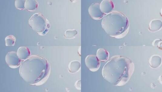 水分子三维动画美容美妆护肤医疗概念高清在线视频素材下载