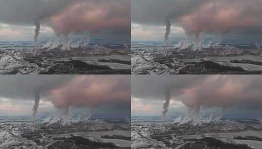 工业工厂烟雾污染烟雾废气排放高清在线视频素材下载