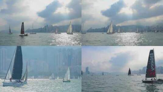 中国杯香港帆船赛4K高清在线视频素材下载