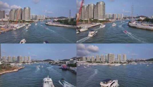 三亚国际游艇港海天盛宴高清在线视频素材下载