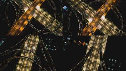夜晚立交桥车辆车流夜景视频素材高清在线视频素材下载