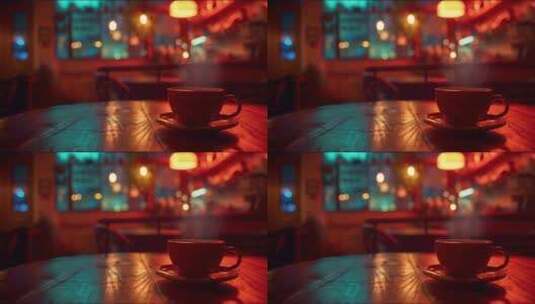 咖啡厅咖啡杯 氛围高清在线视频素材下载