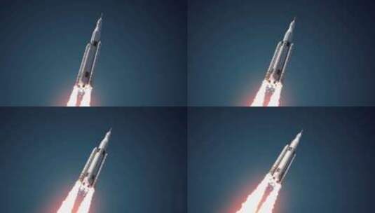 火箭飞向外太空高清在线视频素材下载