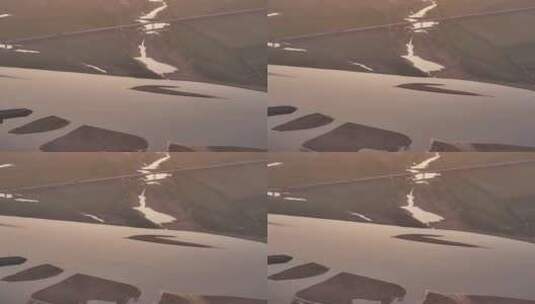 夕阳下蜿蜒曲折的河流高清在线视频素材下载