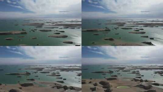 青海乌素特水上雅丹群高空航拍高清在线视频素材下载