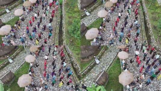 翁丁原始部落祭祀活动高清在线视频素材下载