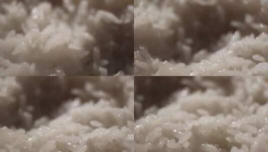 煮熟的米饭特写高清在线视频素材下载