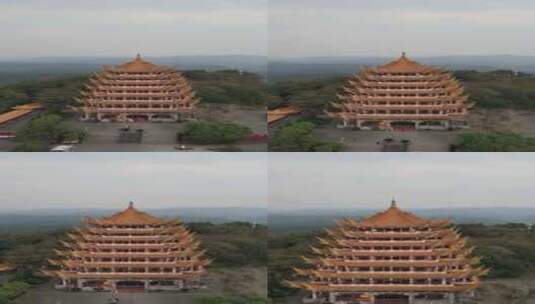 竖版航拍四川遂宁灵泉寺风景区高清在线视频素材下载