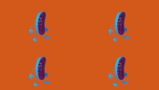 有趣的3D卡通线粒体（包括alpha通道高清在线视频素材下载