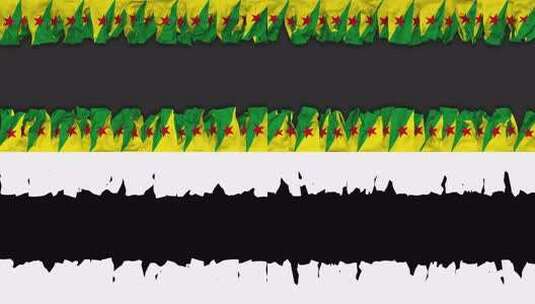 法属圭亚那国旗悬挂横幅无缝循环，带有凹凸高清在线视频素材下载