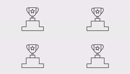 动画奖线性图标高清在线视频素材下载