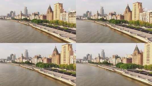 上海外滩黄浦江畔建筑景观高清在线视频素材下载