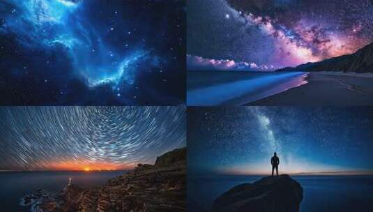 星空穿梭星空延时星云星空背景合集高清在线视频素材下载
