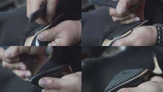 修鞋过程高清在线视频素材下载