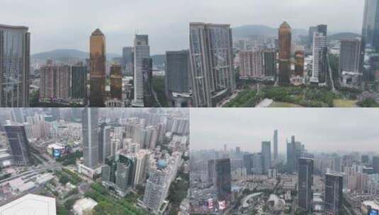 广州天河区CBD中轴建筑航拍高清在线视频素材下载