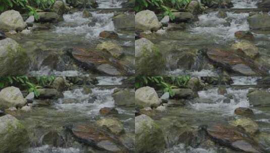 石头山涧小溪流水高清在线视频素材下载