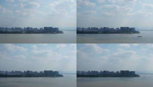 钱塘江边建筑高清在线视频素材下载