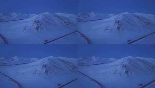 内蒙古自然风光大兴安岭山峦雪景夜色高清在线视频素材下载