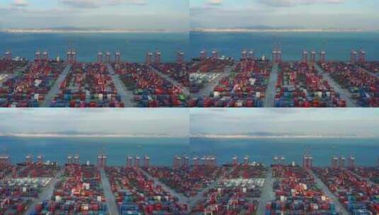 广州南沙港口码头高清在线视频素材下载
