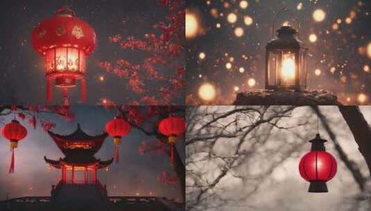 灯笼古建筑春节节日合集高清在线视频素材下载