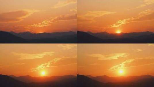 日出群山山顶天空太阳升起朝阳晨曦朝霞唯美高清在线视频素材下载