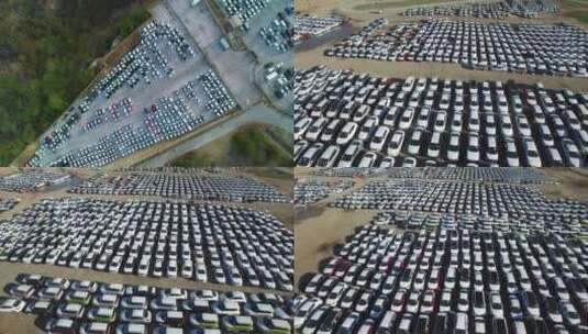 地上大型停车场航拍-4K高清在线视频素材下载