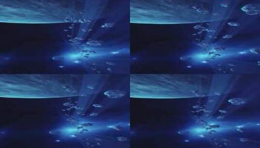 未知行星附近的一大群小行星垂直高清在线视频素材下载