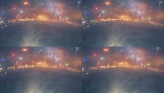 2024上海 上海云雾 上海夜景云雾高清在线视频素材下载