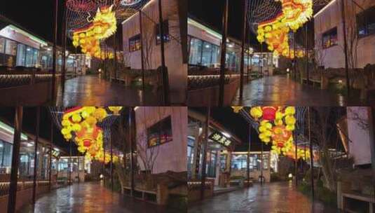 前进的道路上中国传统彩灯花灯龙灯航拍高清在线视频素材下载