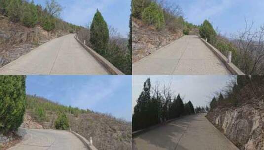 移动延时摄影行走在弯弯的山路上高清在线视频素材下载