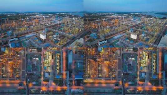工业园区化工园区夜景航拍高清在线视频素材下载