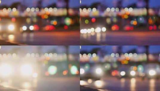 城市街道行驶车辆十字路口高架桥车尾灯高清在线视频素材下载
