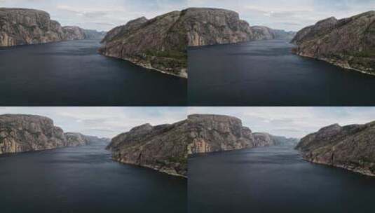 空中拍摄，在挪威Lysefjord的风中高清在线视频素材下载