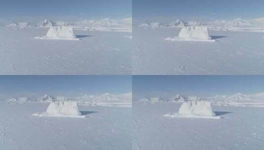 冰山卡住冰冻南极海洋水天线高清在线视频素材下载