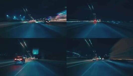 城市驾驶延时摄影高清在线视频素材下载