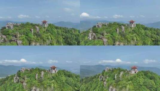 福建泉州仙公山航拍地藏殿山顶寺庙风景风光高清在线视频素材下载