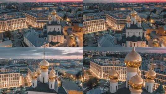 费奥多罗夫斯基大教堂和城市景观高清在线视频素材下载