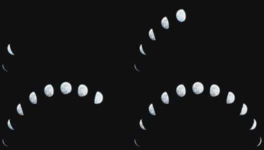 月相图月亮 月相 月球 圆缺 满月上弦月高清在线视频素材下载