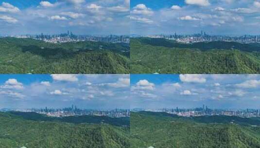 广州塔珠江新城白云山蓝天延时高清在线视频素材下载
