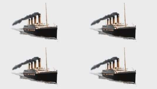 泰坦尼克号航行【带透明通道】高清在线视频素材下载