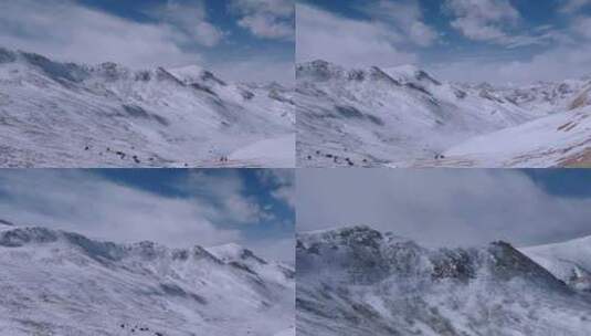 青藏高原 雪山 经幡高清在线视频素材下载