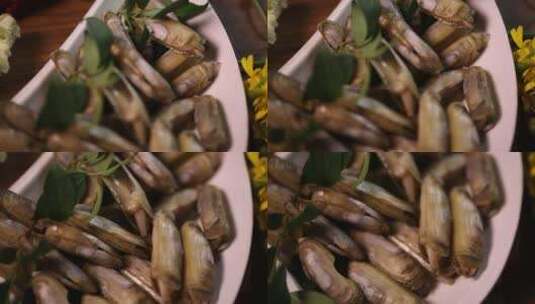 蛏子小海鲜美食 (3)高清在线视频素材下载