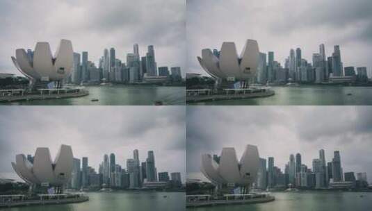 新加坡的水上建筑高清在线视频素材下载