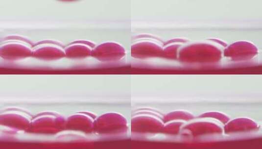 HD粉色的水泡掉落高清在线视频素材下载