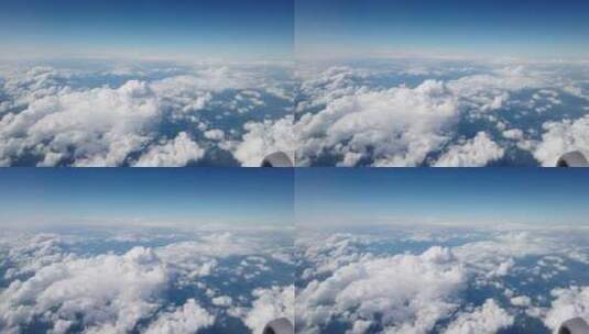 蓝天 白云 飞机 天空 飞机窗高清在线视频素材下载