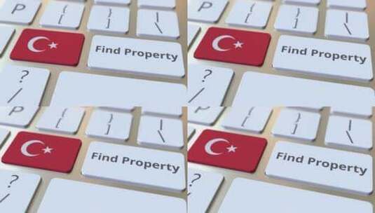 在键盘上的文本和土耳其国旗高清在线视频素材下载